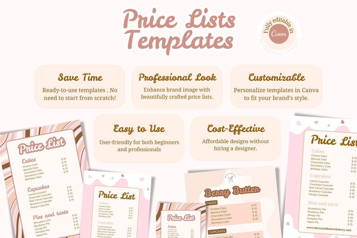 Bakery Price Lists Templates, a Marketing Template by Hell Yeah Designs (Photo 5 of 5)