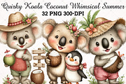 Quirky Koala Coconut Whimsical Summe, an Illustration by RobertsArt (Thumbnail 1 of 5)