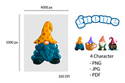 Gnomes watercolor Clipart Pack., an Illustration by Feelplus Creator (Thumbnail 2 of 6)