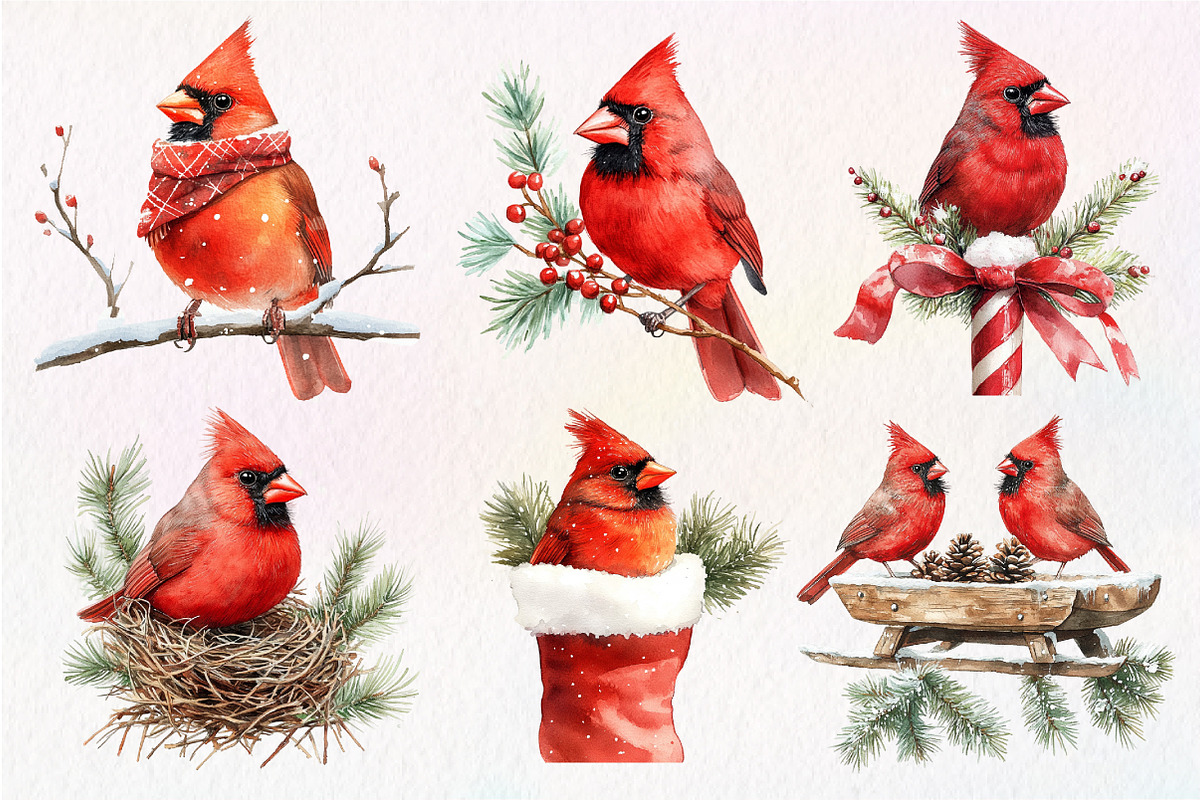 Red Cardinals Christmas Sublimation, an Illustration by Dream Creation (Photo 7 of 7)