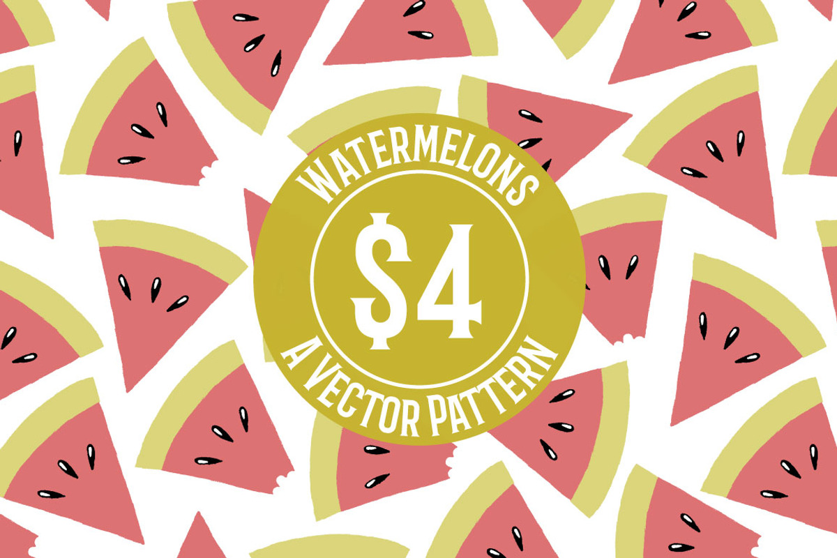 Watermelon Hand-drawn Repeat Pattern, a Pattern Graphic by K McCormack ...