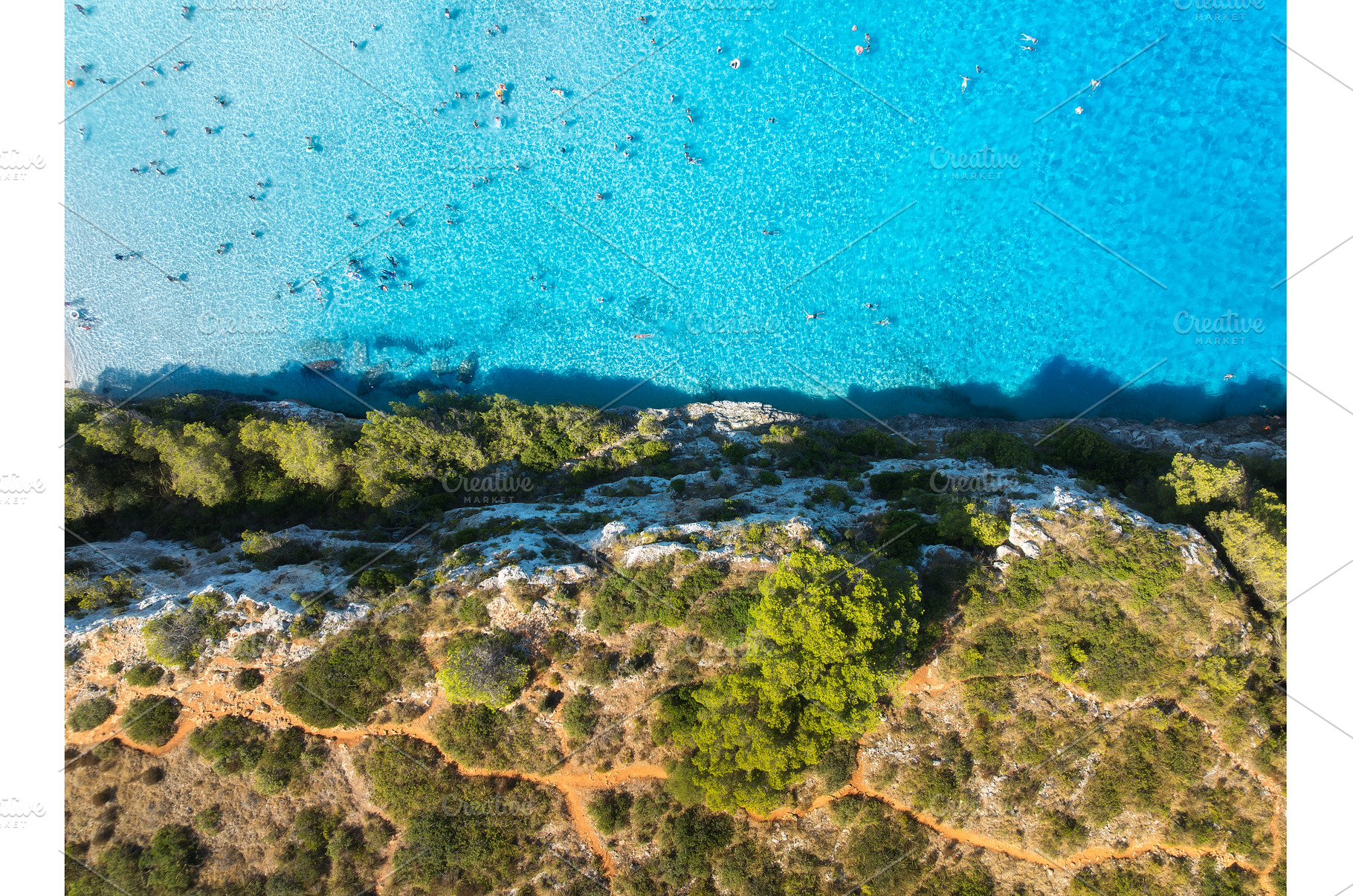 Aerial drone view of turquoise sea, a Nature Photo by den-belitsky