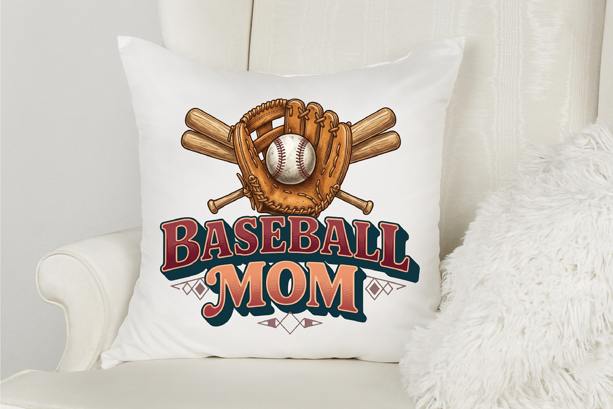 Baseball Mom Vintage PNG Design, an Illustration by designcity5 (Photo 2 of 4)