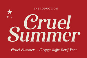 Cruel Summer, a Serif Font by Wow Magic