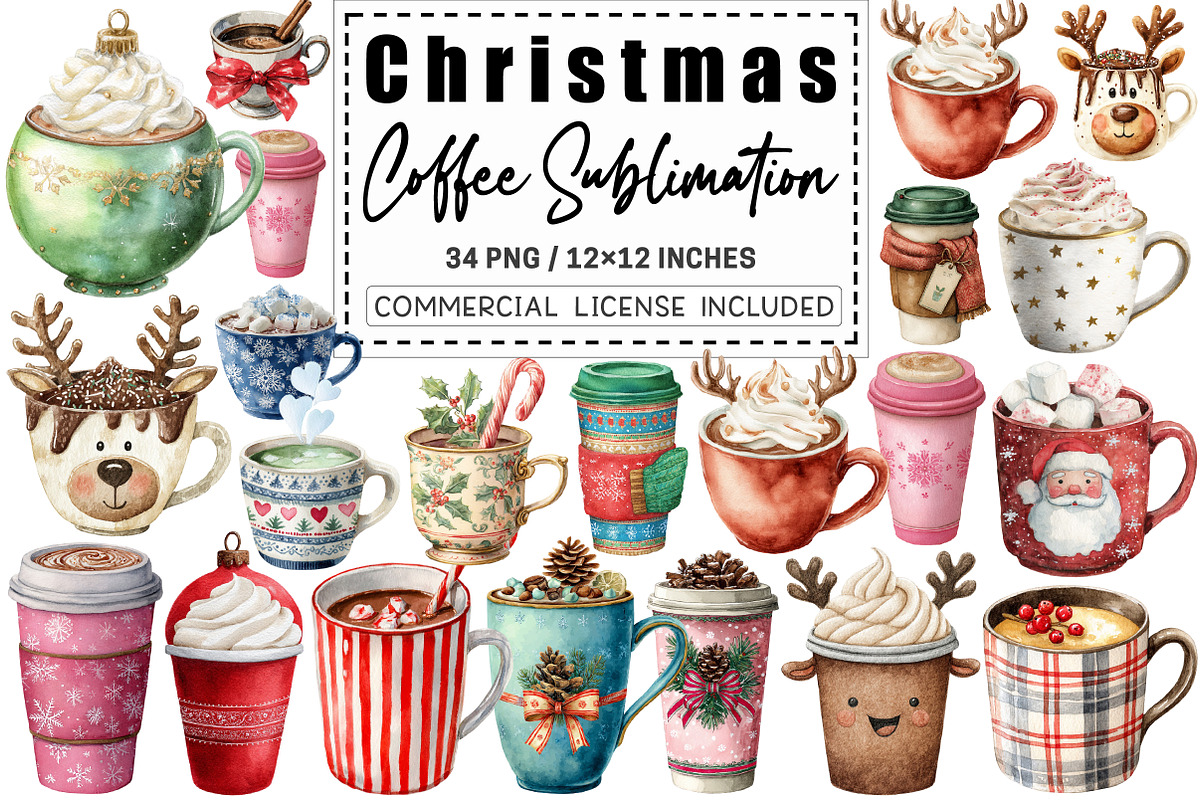 Cute Christmas Coffee Sublimation, a Graphic by CitraGraphics (Photo 1 of 4)