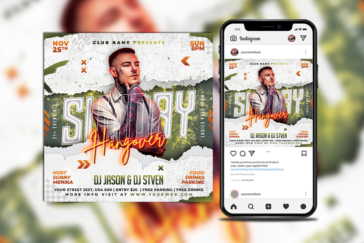 Club dj night party flyer psd design, a Flyer Template by FlyerPixles(SP11) (Photo 1 of 3)