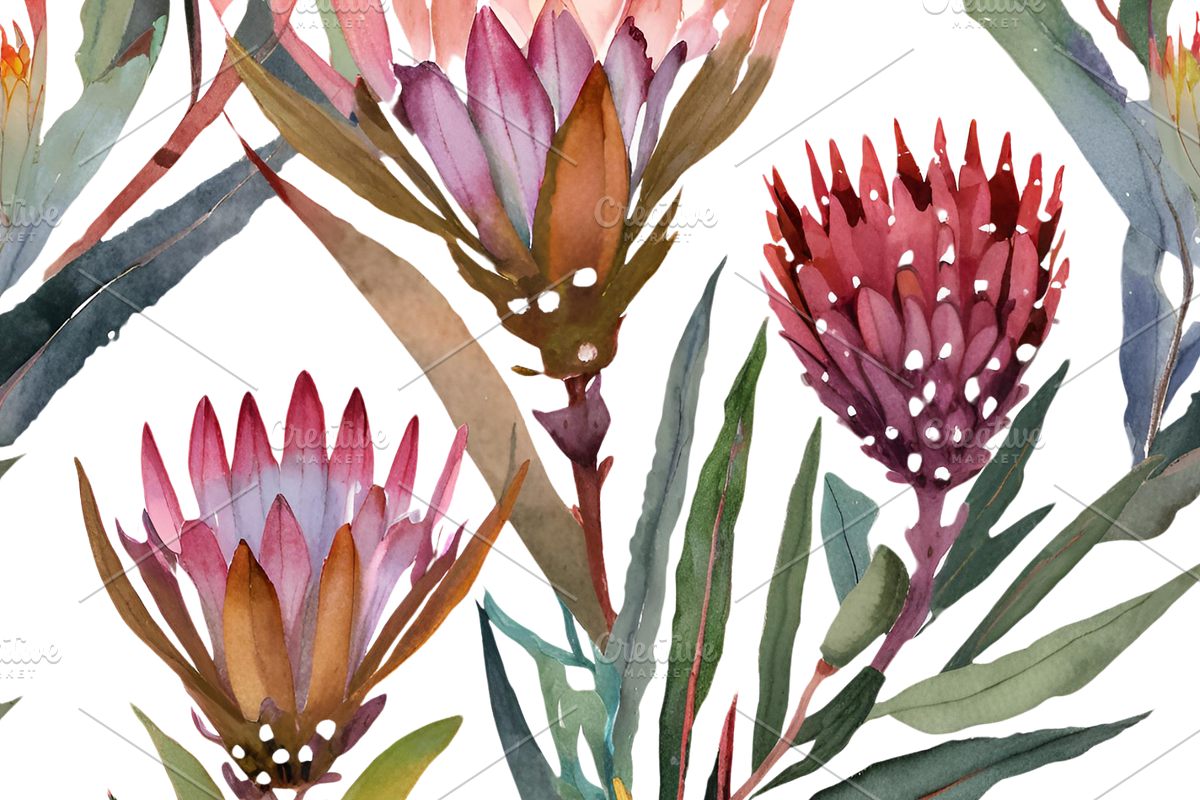 Watercolor Fynbos Flowers, a Decorative Illustration by Karliefie (Photo 2 of 6)