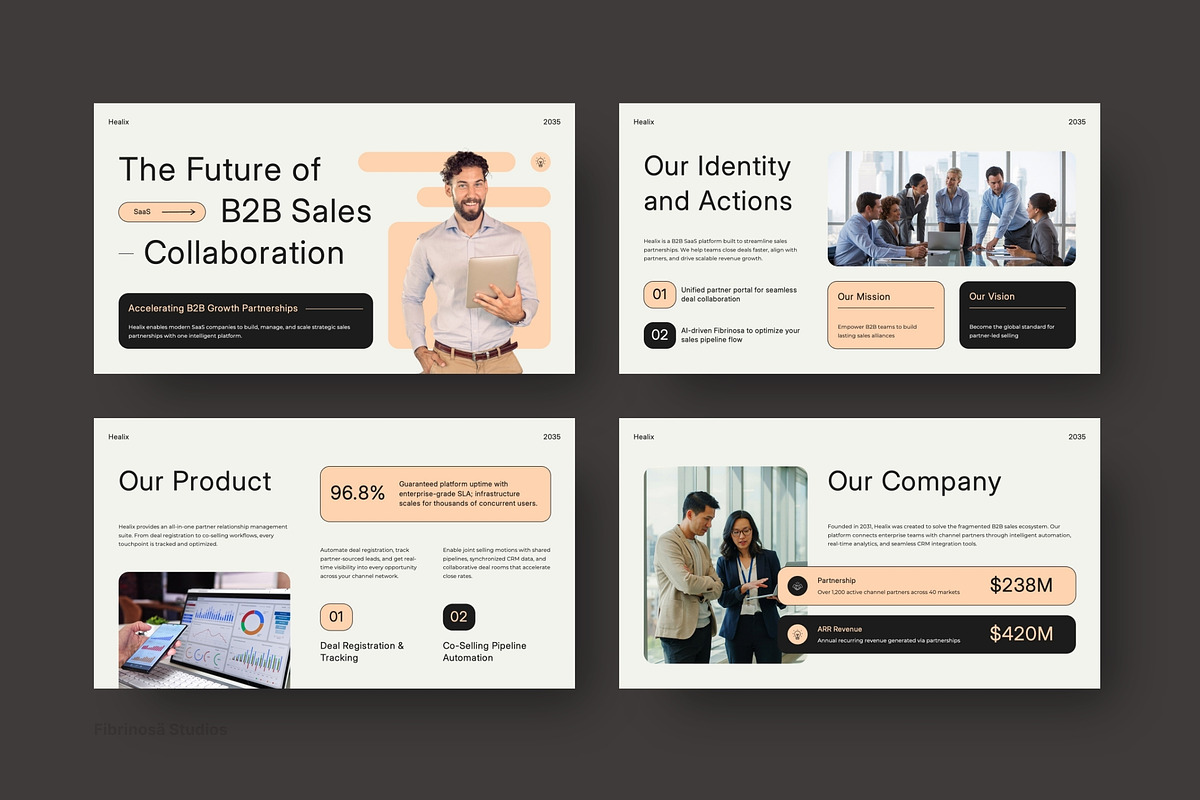 Modern B2B SaaS Sales Partnership, a Presentation Template by FIBRINOSÄ (Photo 3 of 7)