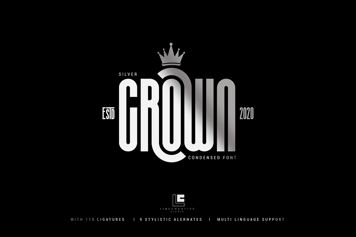 Silver Crown - Ultra Condensed Font, a Sans Serif Font by Linecreative (Photo 1 of 13)