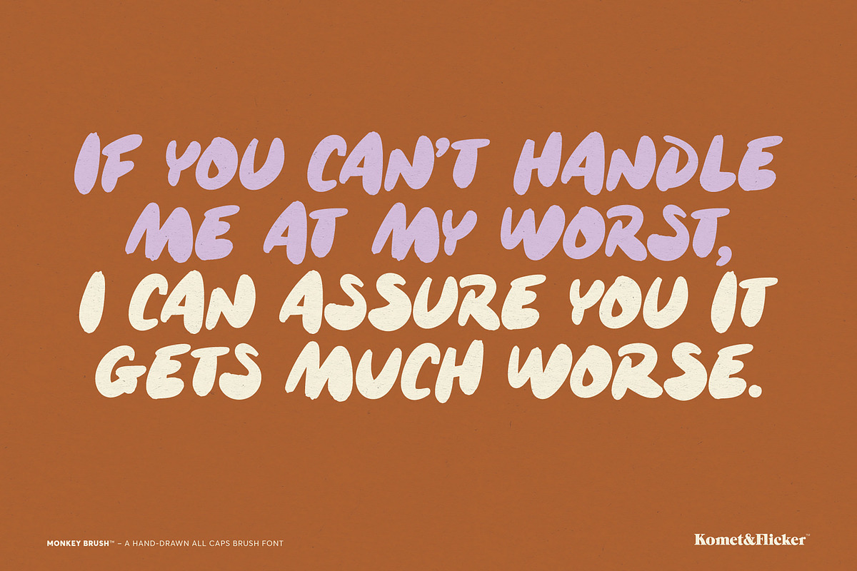 Monkey Brush, a Handwritten Font by Komet & Flicker (Photo 12 of 15)