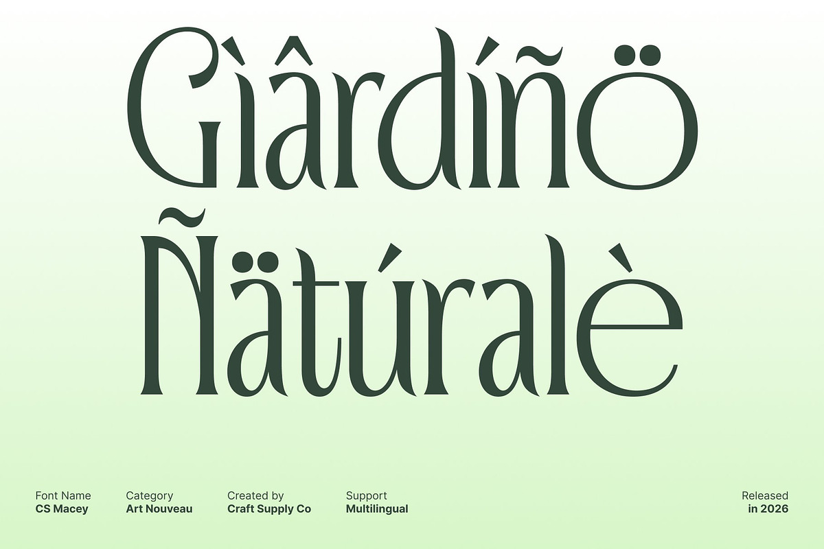 CS Macey – Art Nouveau Font, a Serif Font by Craft Supply Co. (Photo 6 of 8)