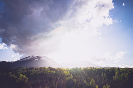Sun Beams Over the Mountains