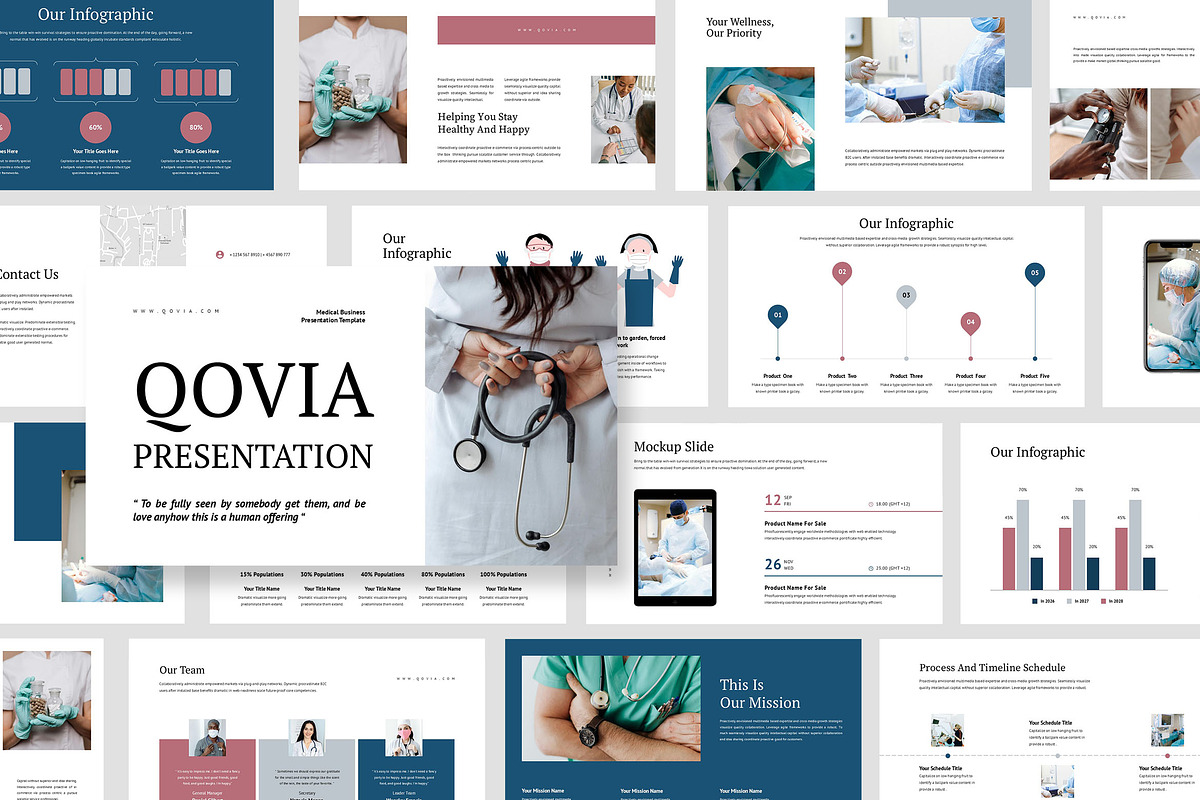 Qovia : Medical Google Slides, a Presentation Template by Punkl Camp (Photo 1 of 9)