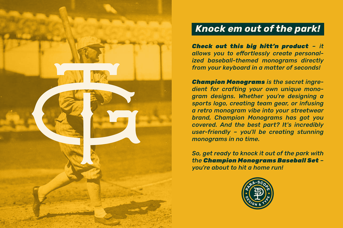 Retro-Era Baseball Serif Style 1, a Symbol Font by Para-Scope Design (Photo 2 of 8)