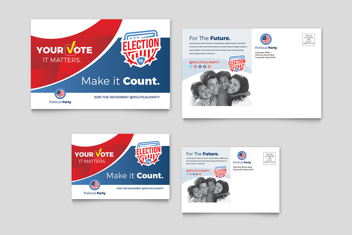 Vote Election Postcard Template, a Card Template by StockLayouts (Photo 2 of 2)