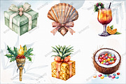 Tropical Aloha Christmas Clipart, an Illustration by designcity5 (Thumbnail 3 of 5)
