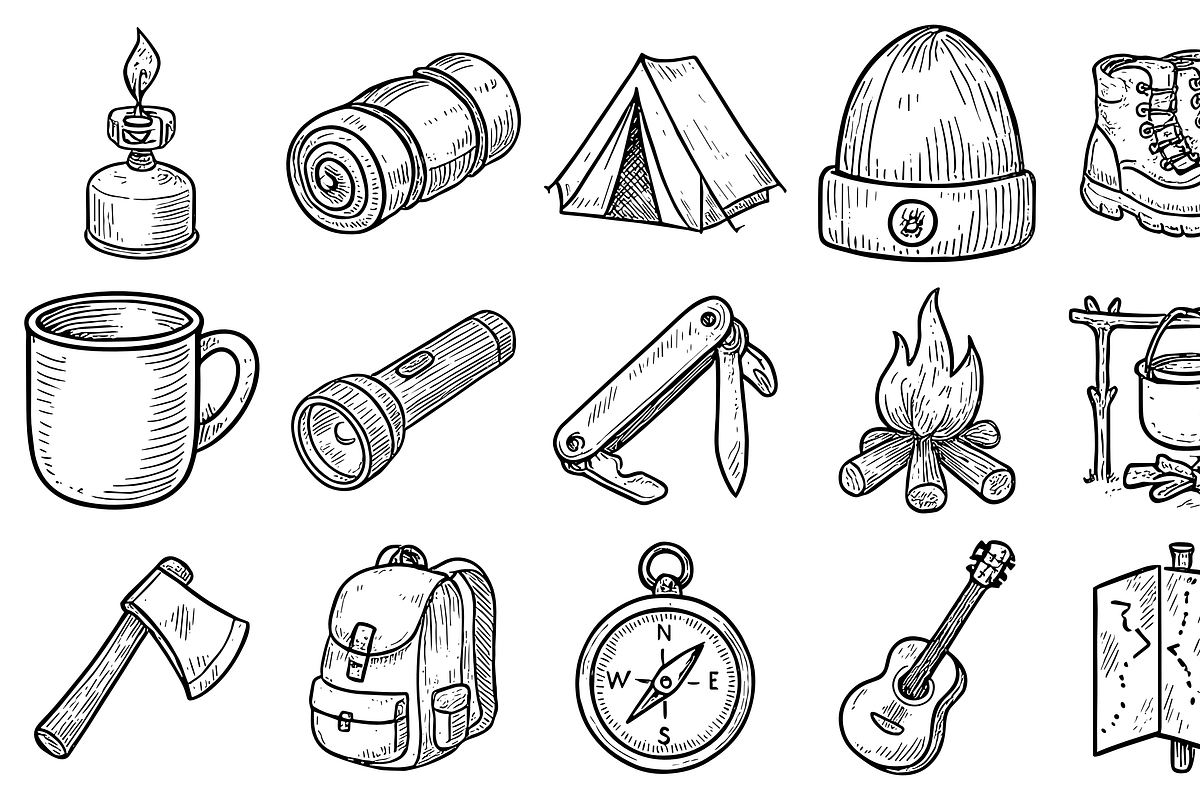 Camping Gear Collection, an Object Graphic by nikagraphic (Photo 3 of 3)