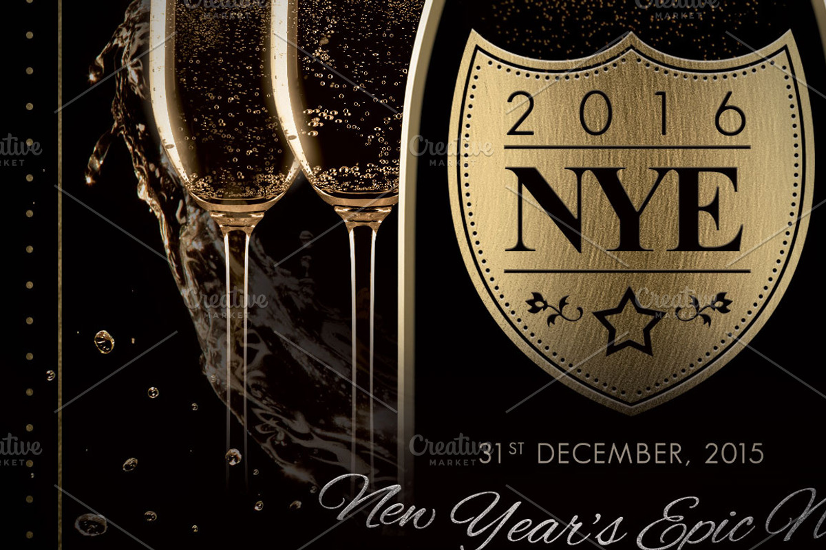 NYE New Year Flyer - Champagne Night, a Flyer Template by Ade Concept (Photo 3 of 4)
