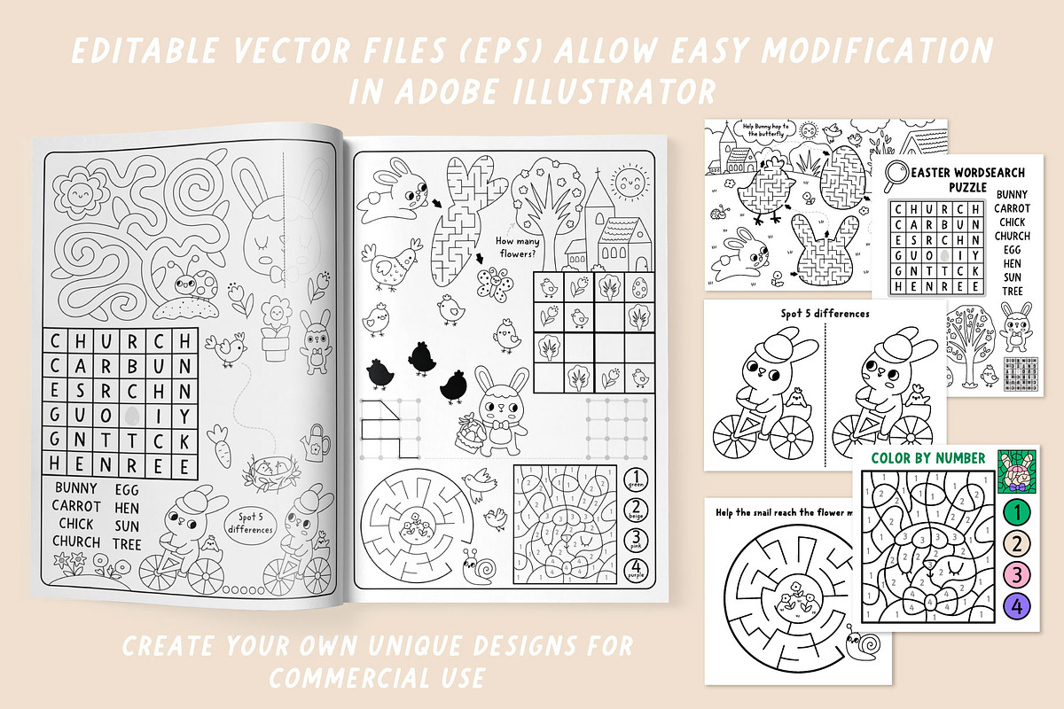 Easter village coloring games, an Education Illustration by Lexi Claus (Photo 14 of 16)
