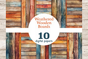 Weathered Wooden Boards Papers, a Pattern Graphic by GlamArtZhanna (Thumbnail 1 of 4)