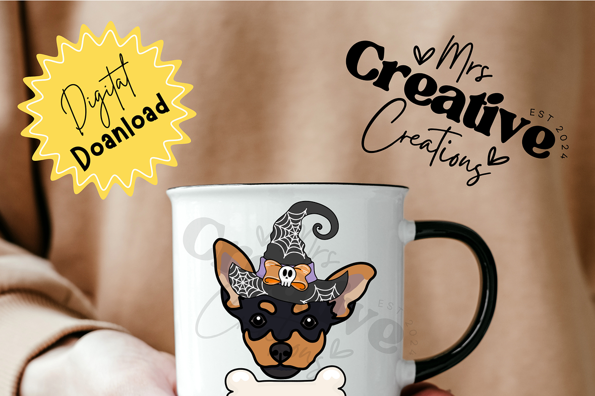 Witch Halloween Dog Breed Clipart, a Graphic by Mrs. Creative Creations (Photo 6 of 6)