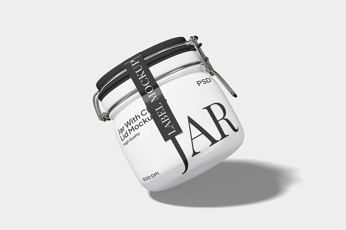 Jar With Clamp Lid Mockup, a Packaging Mockup by Unerispace (Photo 4 of 5)