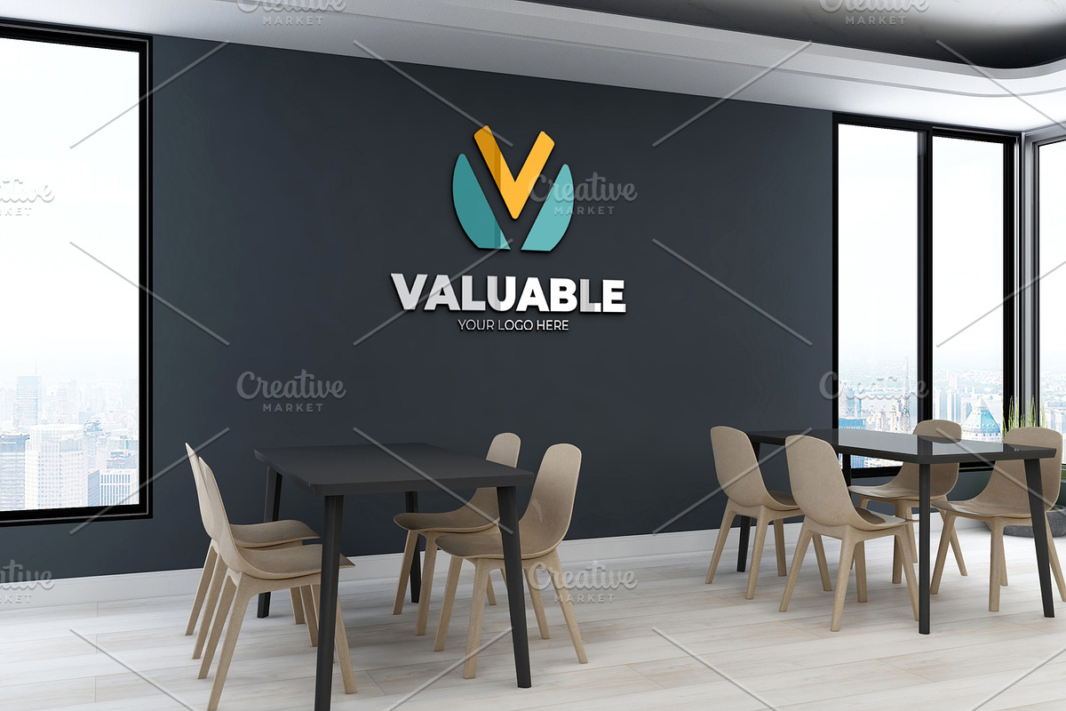 PSD Office Wall Logo Mockup, an Advertising Mockup by Ayy (Photo 19 of 23)