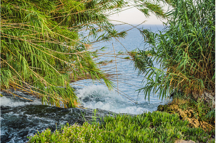 Lower Duden Falls drop off a rocky, a Nature Photo by Elizaveta Galitskaya