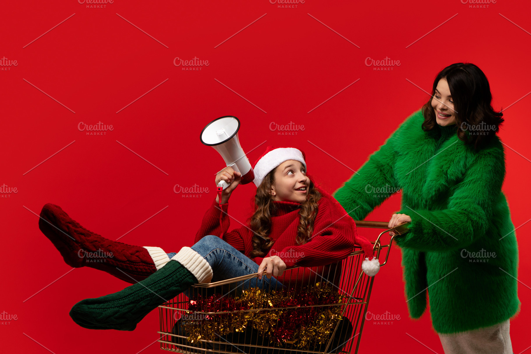 Surprised girl with megaphone, a Holiday Photo by Elena Vagengeim