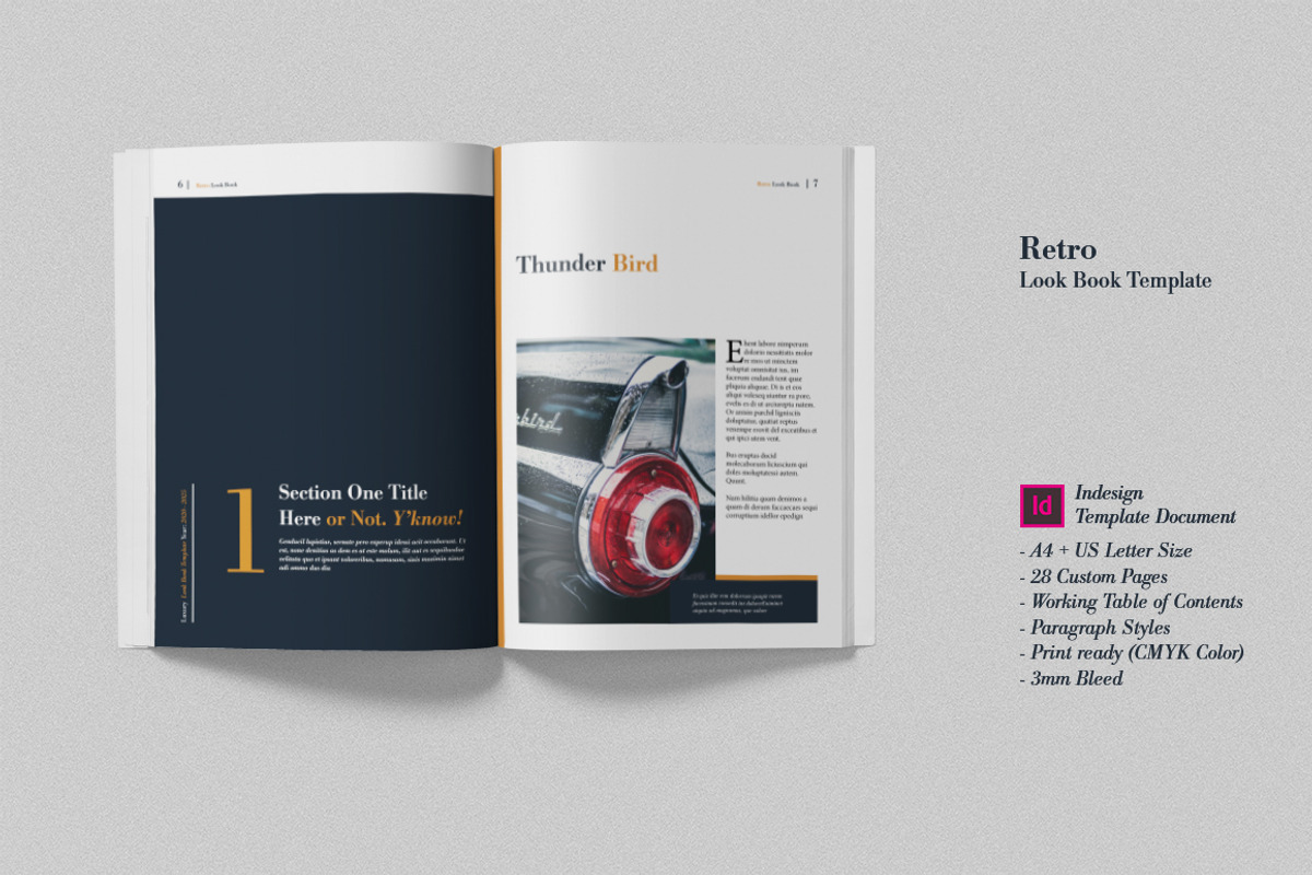 Retro Look Book Indesign Template, a Magazine Template by Machel Design (Photo 2 of 8)