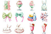Watercolor Summer Mood Clipart, a Seasonal Illustration by CitraGraphics (Thumbnail 4 of 6)