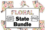 Floral States Clipart-All 50 States, an Illustration by Creative Chaos (Thumbnail 1 of 3)