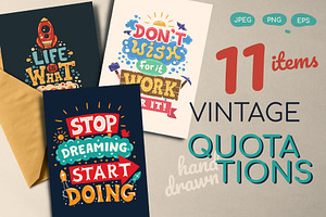 Hand Drawn Vintage Quotations Bundle