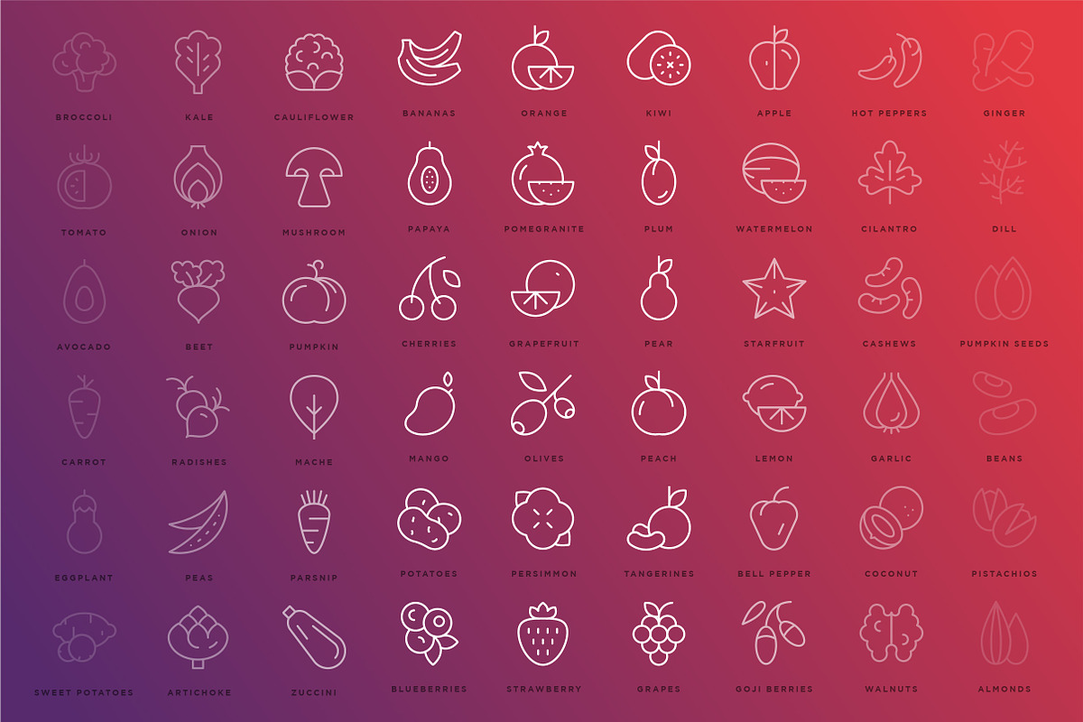 Minimal Food Icons, an Outline Icon by Vineta Rendon (Photo 5 of 9)