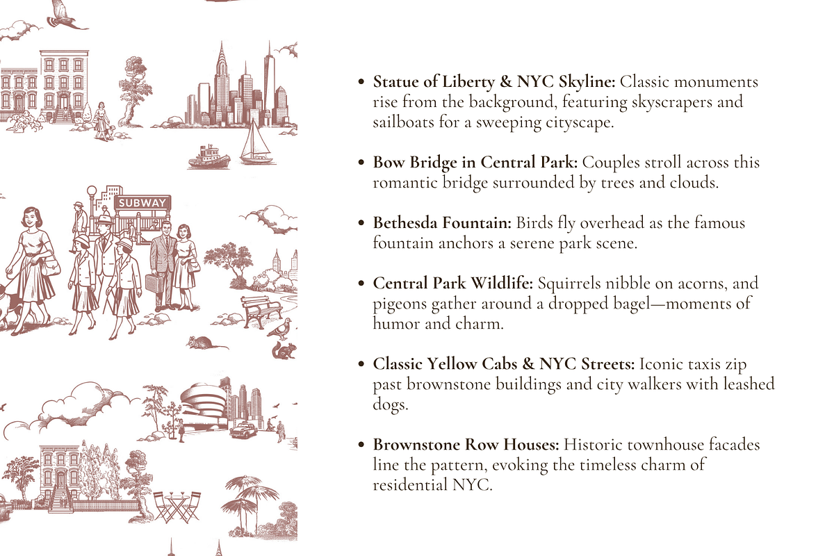 New York City Toile de Jouy Pattern, a Background Graphic by Hughes Studio (Photo 4 of 8)