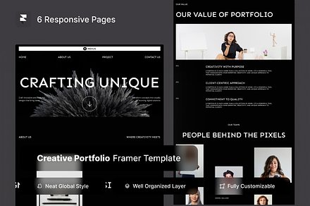 Framer Web Dark Creative Portfolio, a Landing Page Template by Stylin Studio