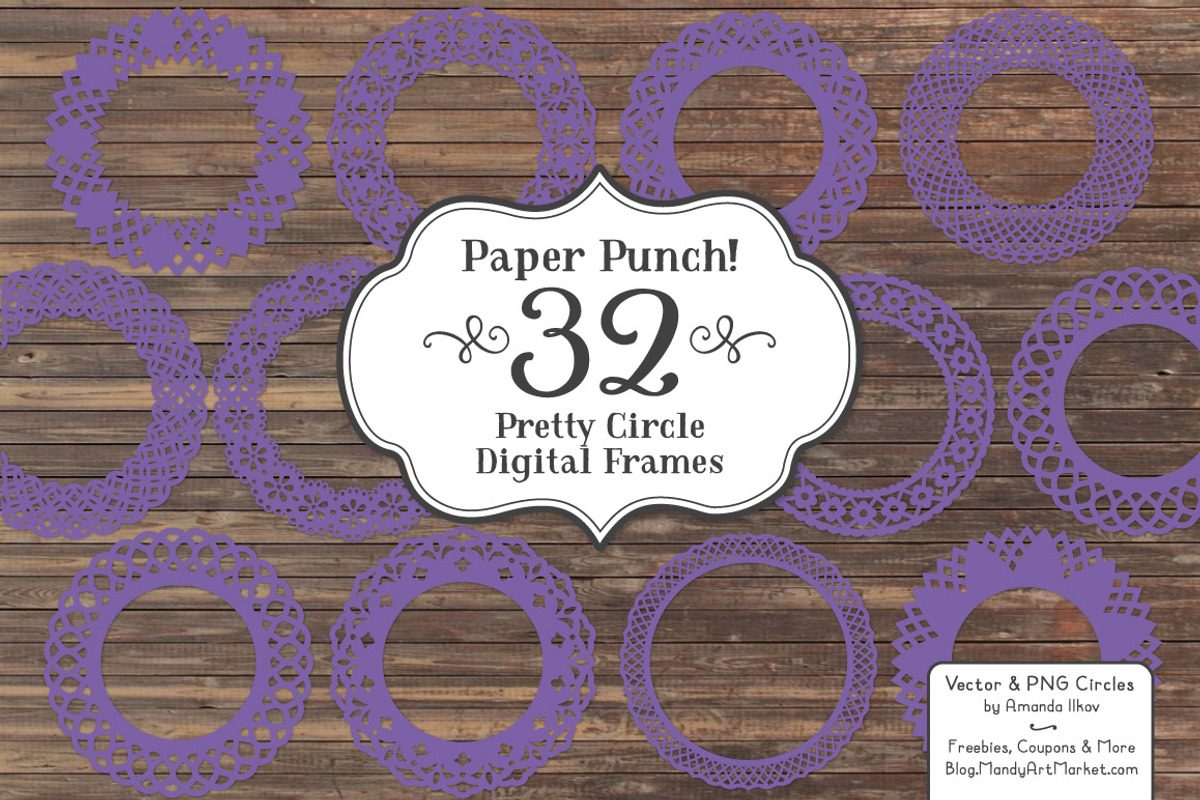 Purple Lace Vector Frames, an Illustration by Amanda Ilkov (Photo 3 of 5)