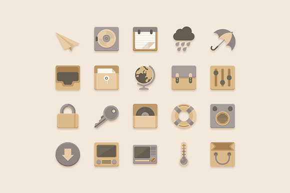 Flat Icons Vanilla Choc Chip Theme