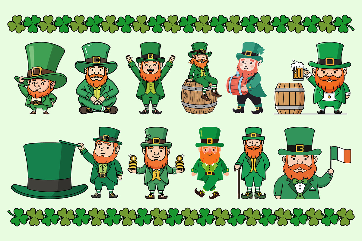St. Patrick’s Day Leprechaun Clipart, an Illustration by T-shirt Pond (Photo 1 of 5)