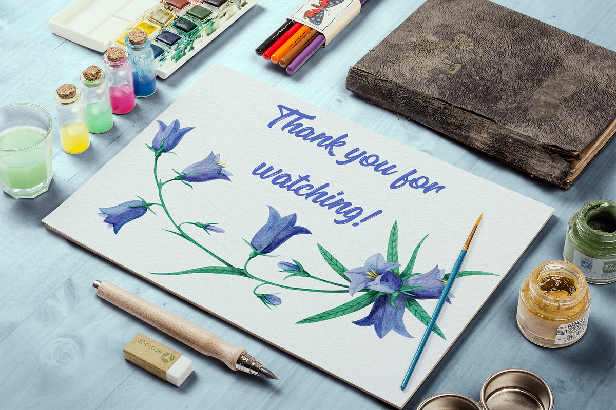 Set of watercolor wild flowers, a Work Illustration by Darka_Podarka (Photo 7 of 7)
