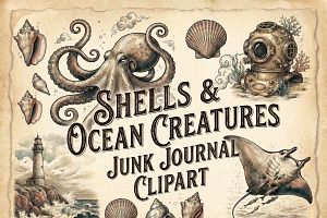 Ocean Junk Journal Clipart Printable
