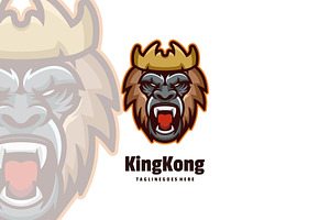 King Kong Mascot Cartoon Logo.