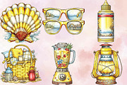 Watercolor Cozy Yellow Summer Clipar, an Empty State Illustration by SVGArt (Thumbnail 3 of 9)