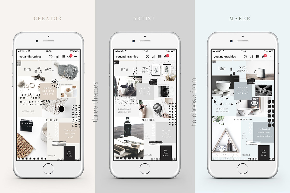 Instagram Puzzle Posts Templates Set