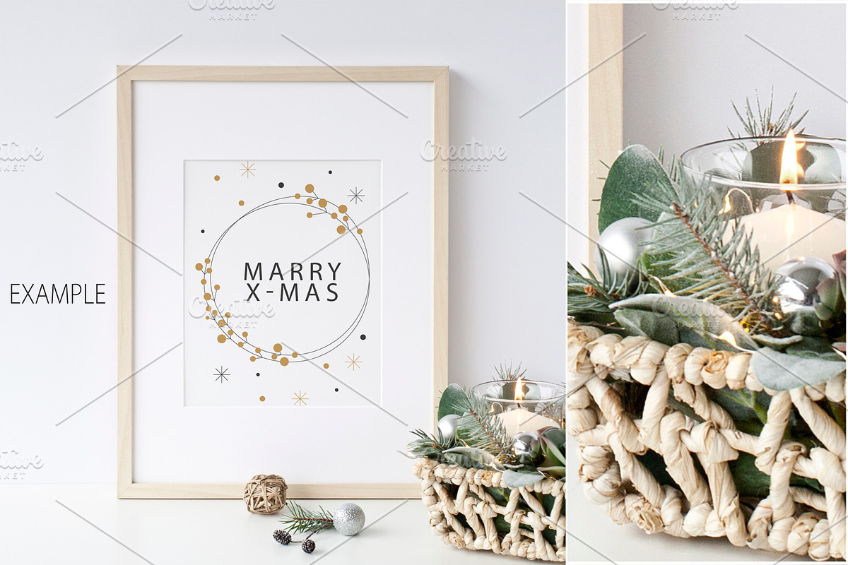 Christmas Scandinavian Mockup Bundle, a Print Template by Yuri-U (Photo 6 of 32)