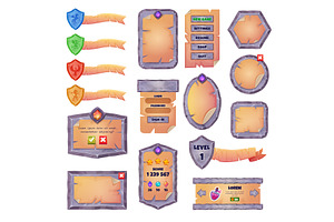 Parchment ui. Fantasy rpg game cards, an Illustration by Stock-Smart-Start