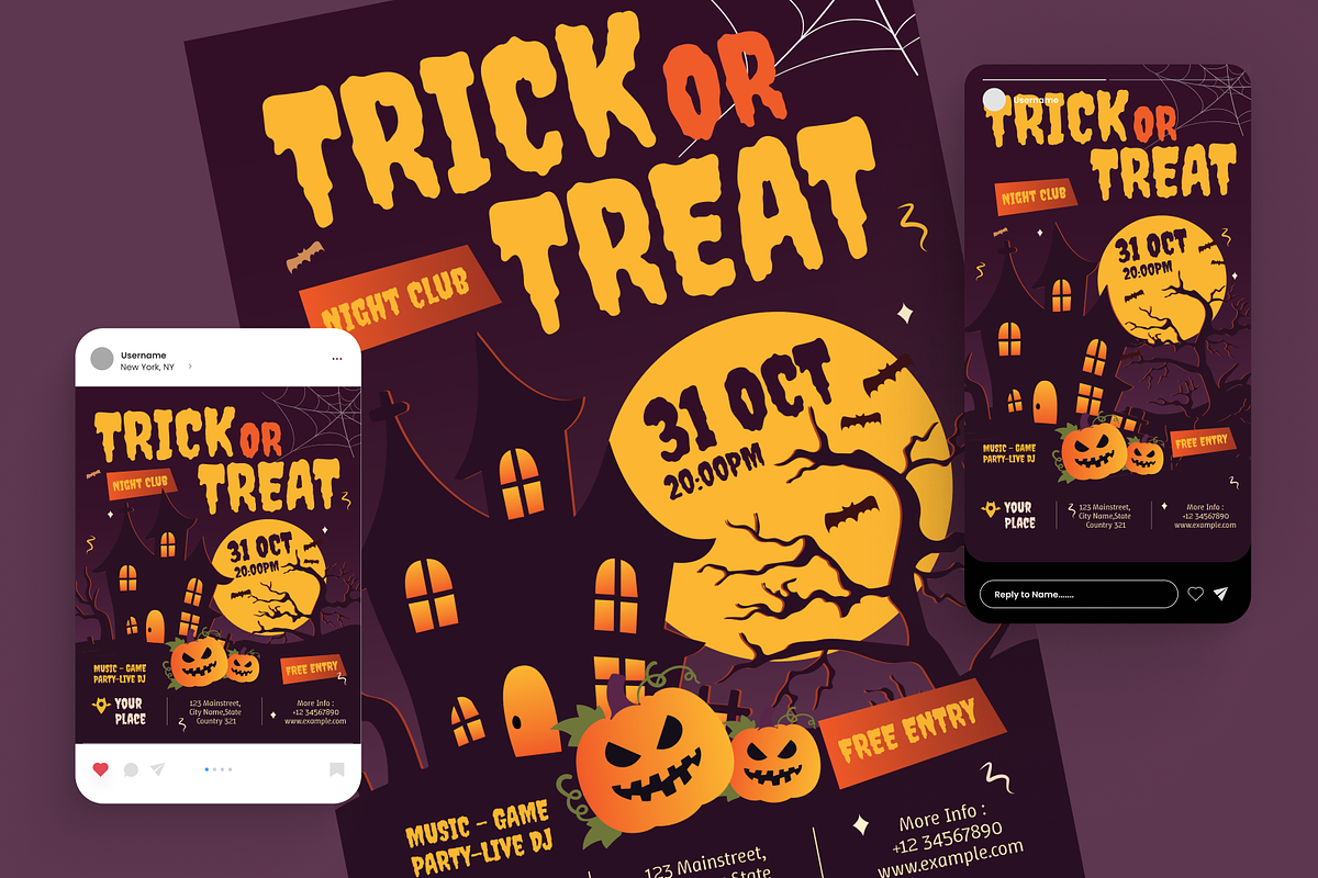 Modern Halloween Flyer Set, a Flyer Template by Annora Studio (Photo 2 of 6)