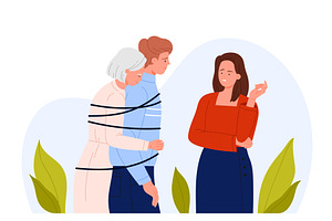 Parent Codependency and Relationship, an Illustration by Flashvector