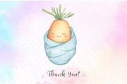 Spring Carrots Rabbit Clipart, an Illustration by Watercolor design (Thumbnail 7 of 12)