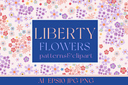 Ditsy vector flower patterns,clipart, a Pattern Graphic by FleurArt (Thumbnail 1 of 8)